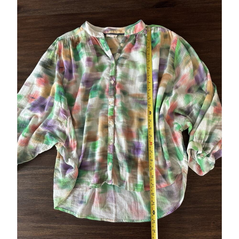 Anthropologie Pilcro Top Blouse Women’s XS Watercolor The Sidney Batwing - Picture 4 of 11